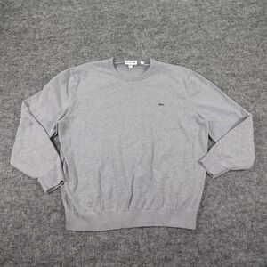 Lacoste Crewneck Cotton Jersey Sweater Men's XL Gray Heather AH7004 Logo